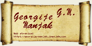 Georgije Manjak vizit kartica
